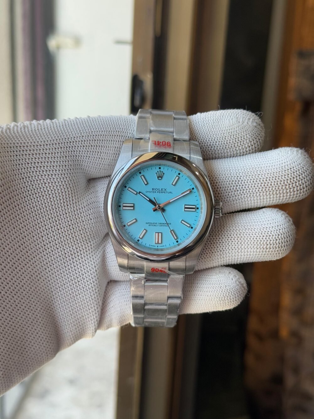 Rolex Oyster Perpetual 41 41mm Turquoise Tiffany Blue Dial 124300